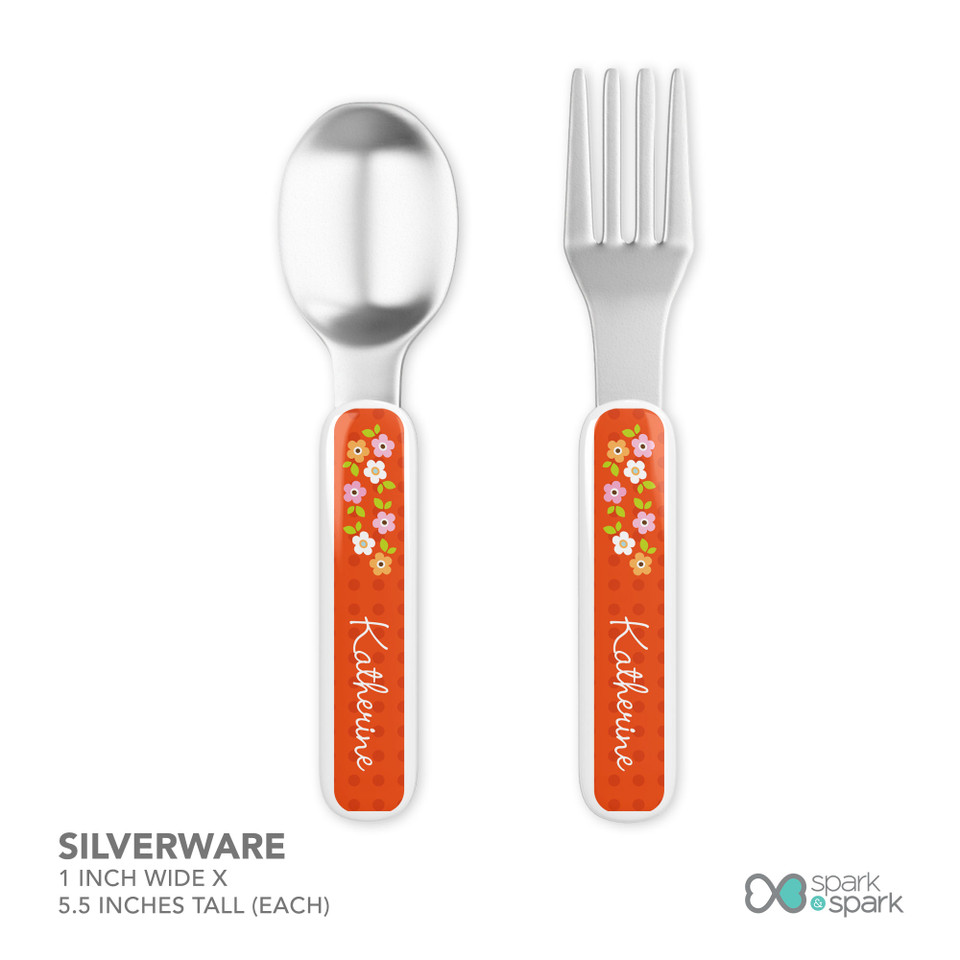 Preppy Flowers Orange Kids Plates