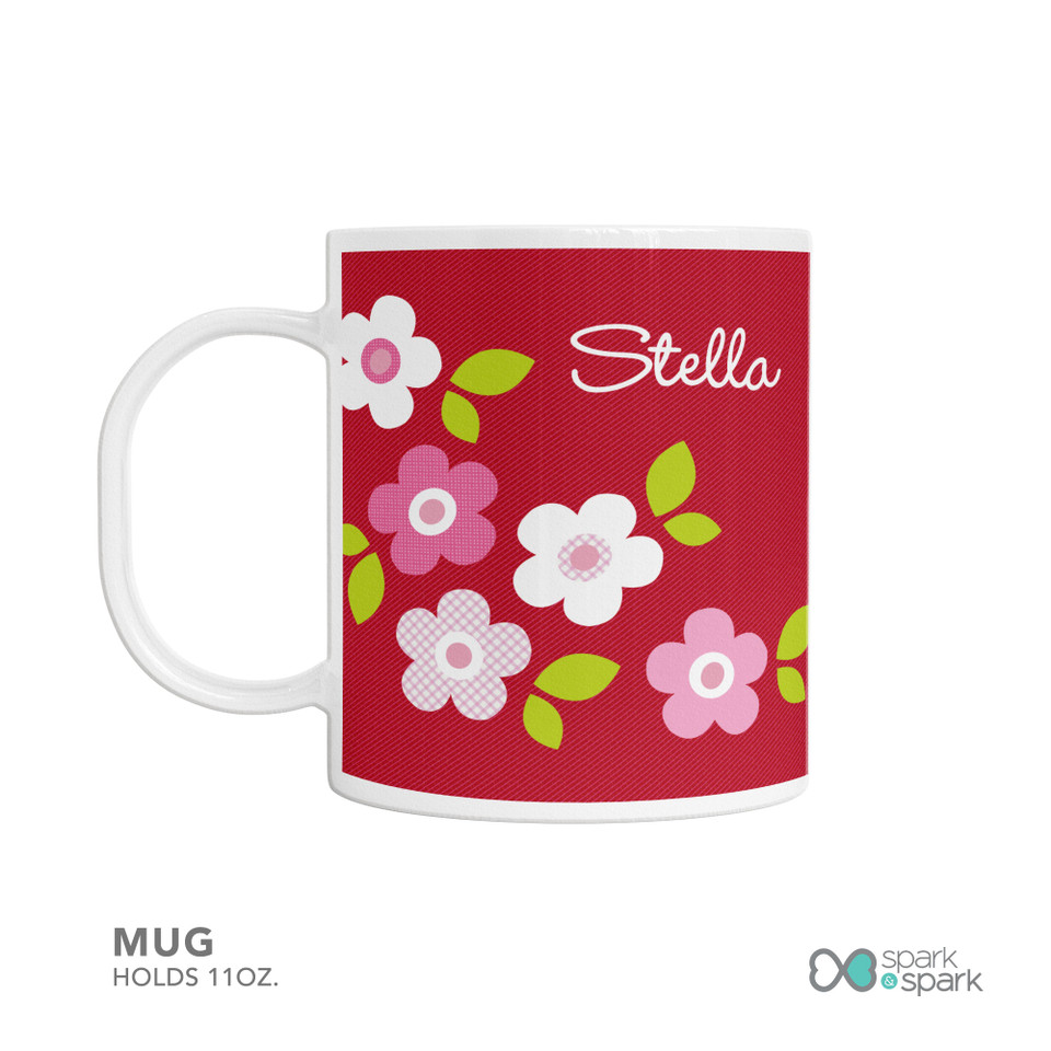 Preppy Flowers Red Kids Plates