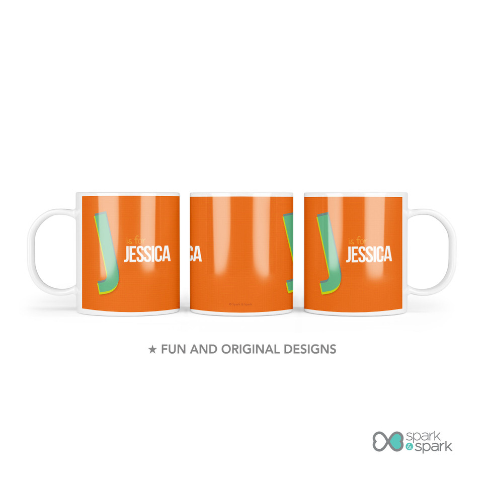Double Initial Orange Kids Plates