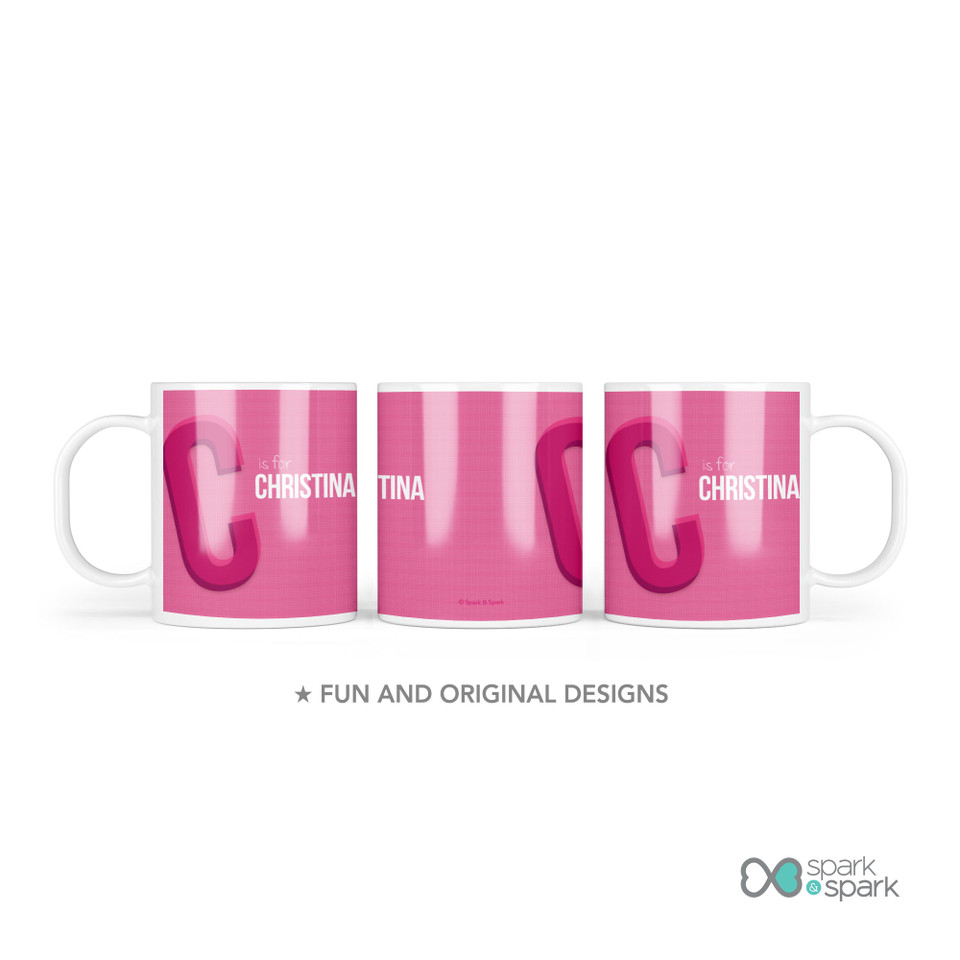 Double Initial Pink Kids Plates