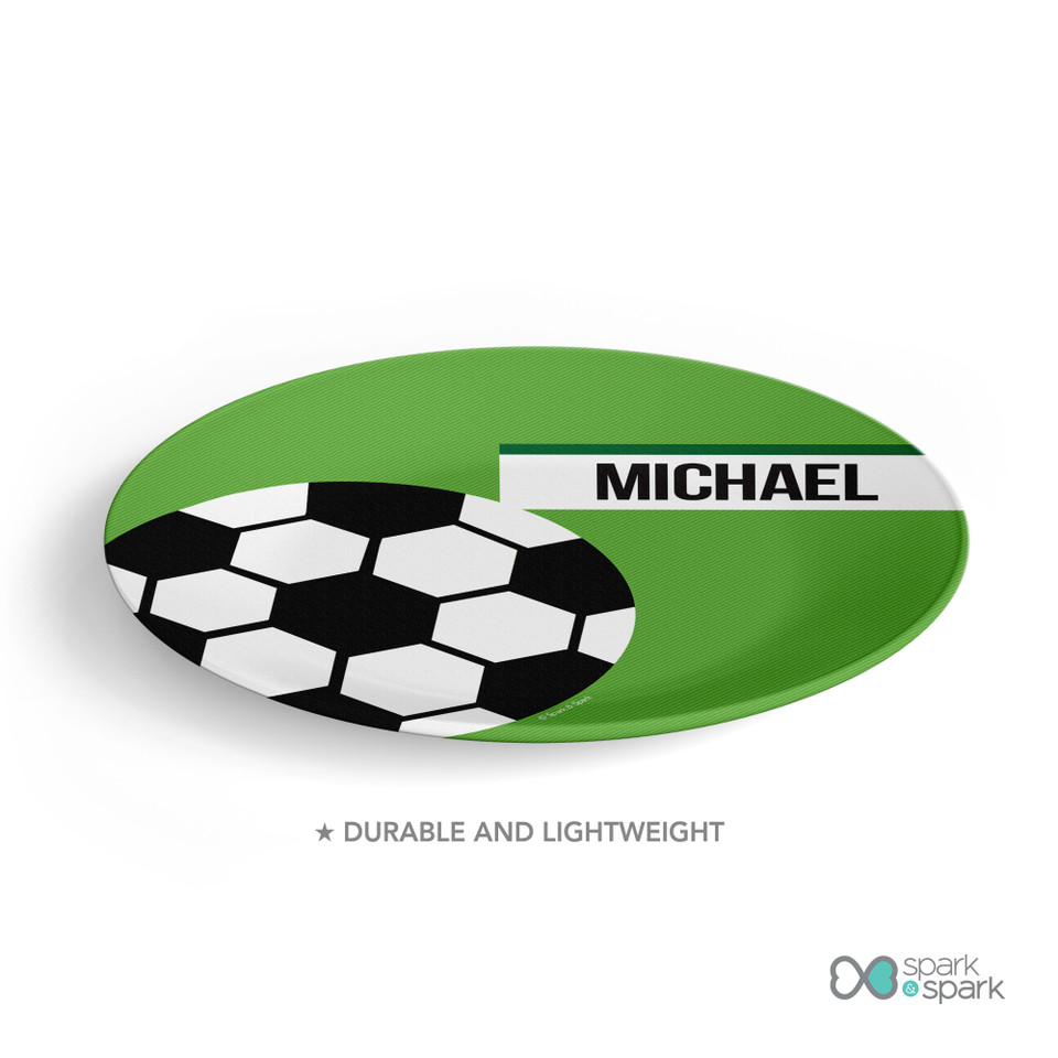 Soccer Fan Green Kids Plates