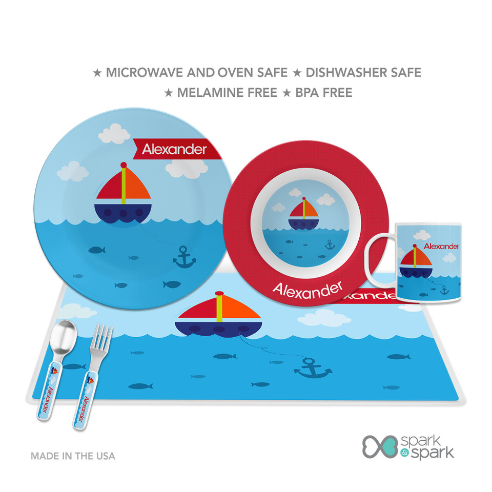 Sailing The Blue Ocean Kids Plates