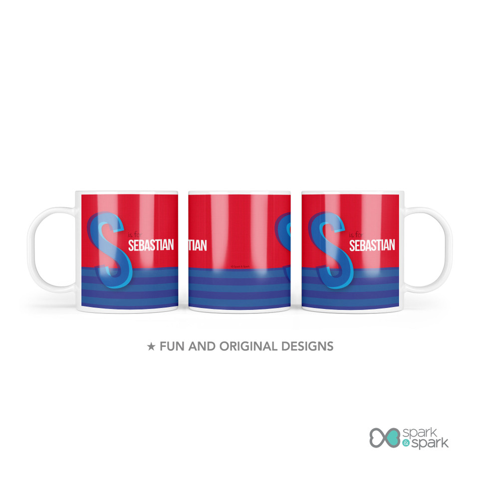 Double Initial Red Kids Plates