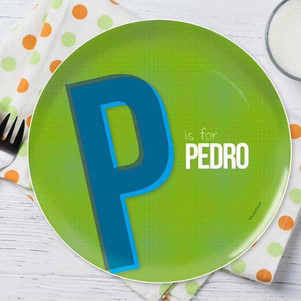 Double Initial - Green - Kids Plates