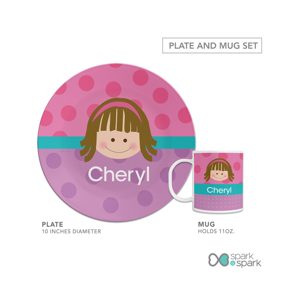 Just Like Me Girl Pink Kids Plates