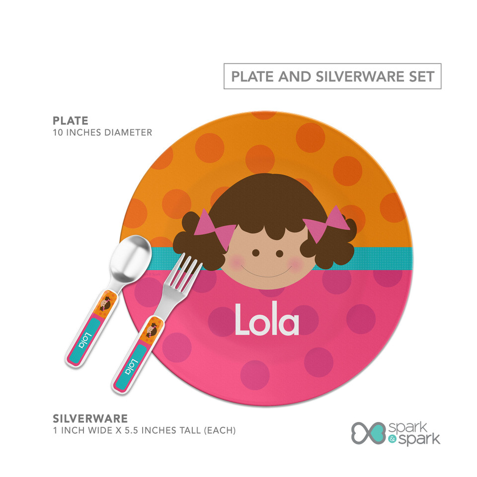 Just Like Me Girl Orange Kids Plates