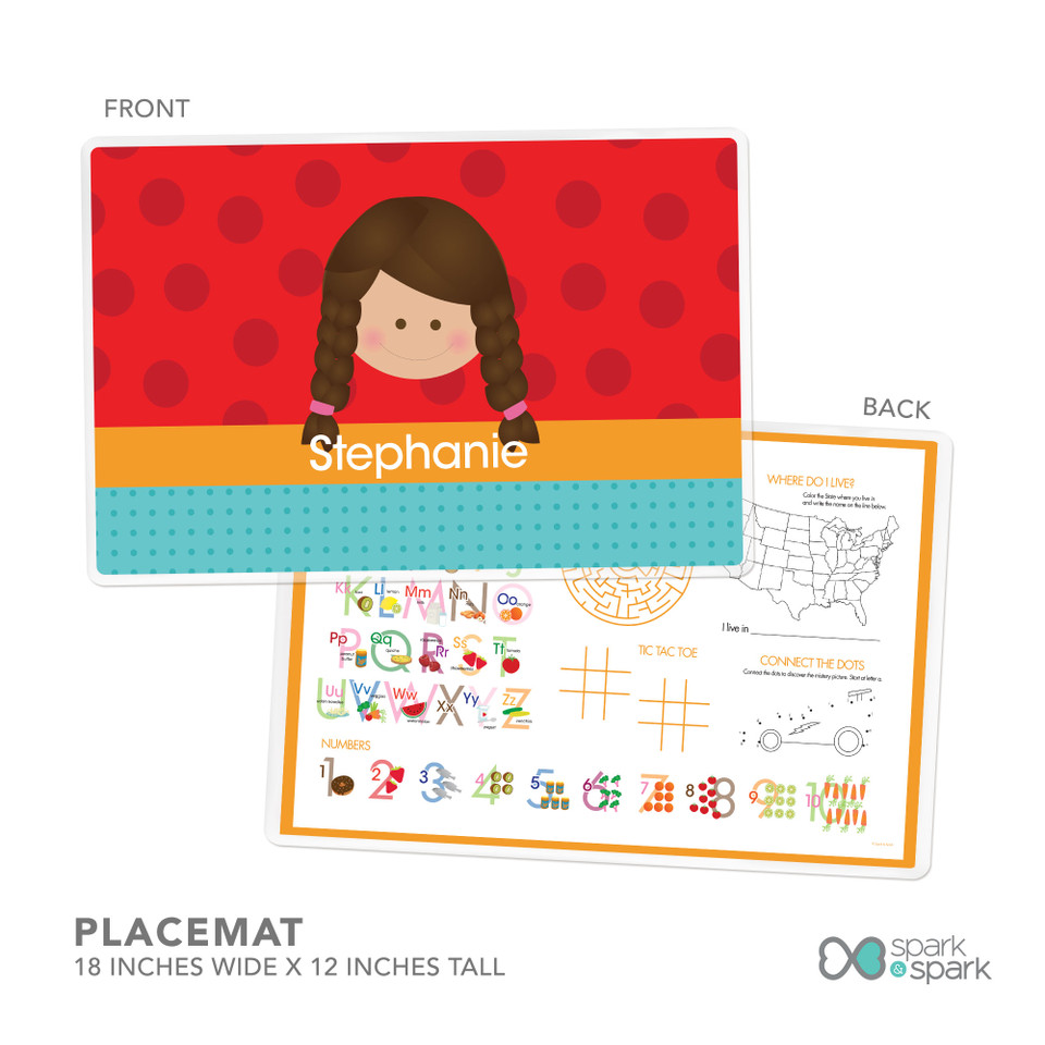 Just Like Me Girl Red Kids Plates