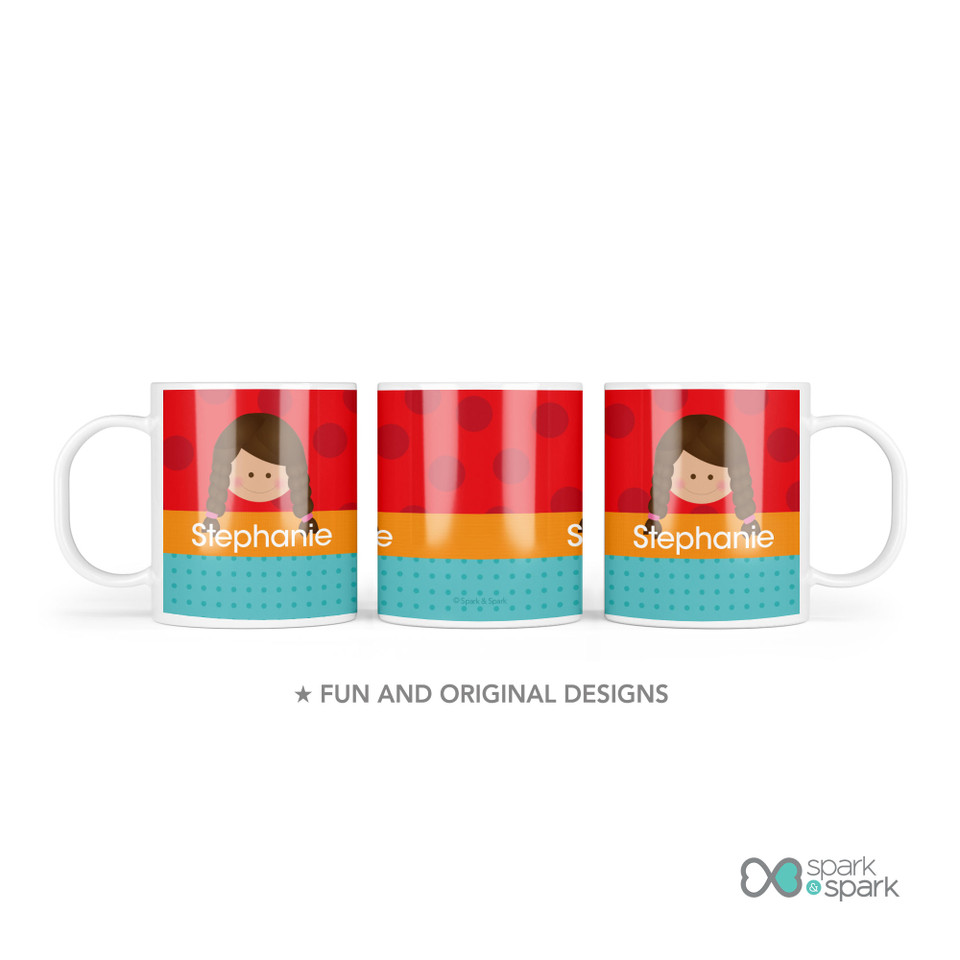 Just Like Me Girl Red Kids Plates