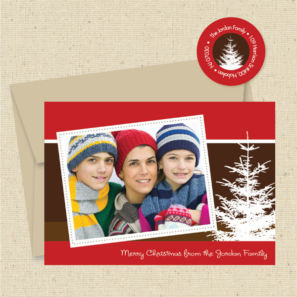 Shown with light kraft envelope and matching return address label