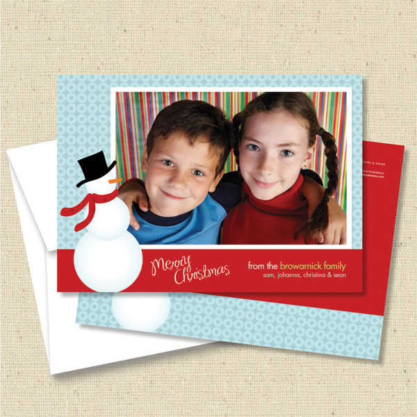 Front and back (optional) with white envelope