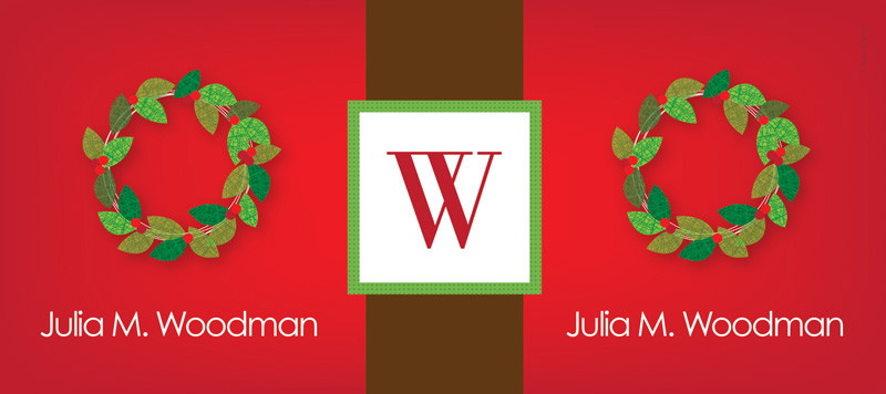 Initial and Wreath Ceramic Mug