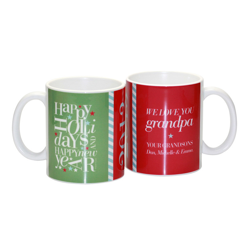 Fun Letter Zig Zag for Grandpa Ceramic Mug