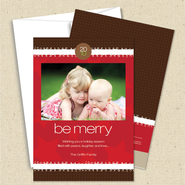 Front and back (optional) with white envelope