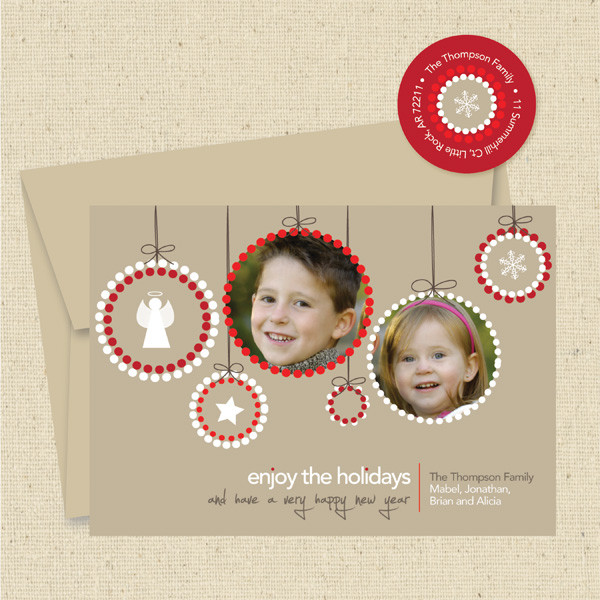 Shown with light kraft envelope and matching return address label