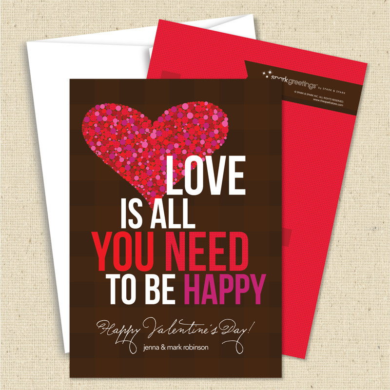 All You Need Is Love Valentines Day Cards