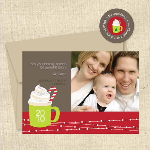 Shown with light kraft envelope and matching return address label