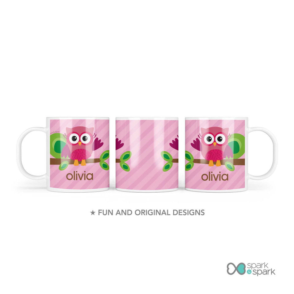 Owl Be Yours Pink Custom Plate for Girls