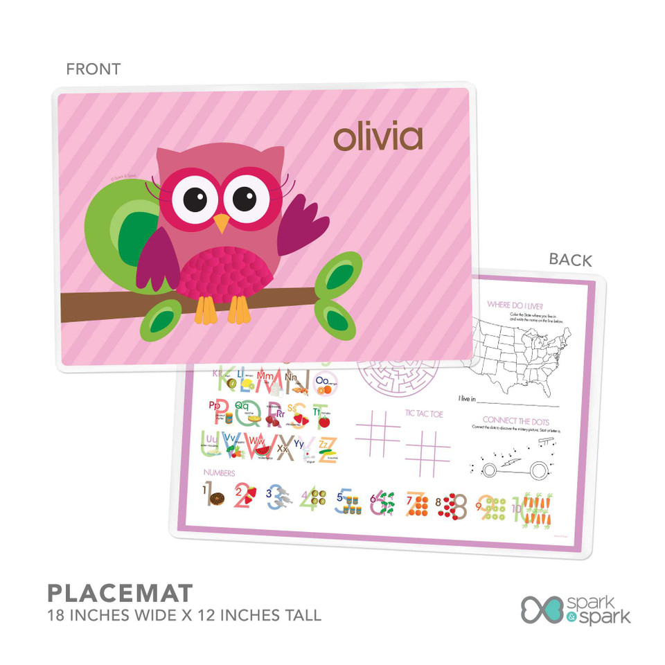Owl Be Yours Pink Custom Plate for Girls