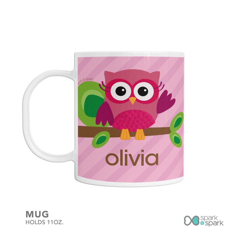 Owl Be Yours Pink Custom Plate for Girls