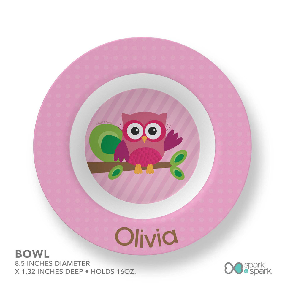 Owl Be Yours Pink Custom Plate for Girls