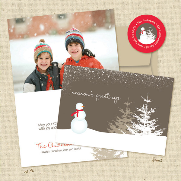 Shown with light kraft envelope and matching return address label