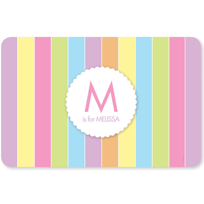 Pastels Initial Pink Kids Placemat
