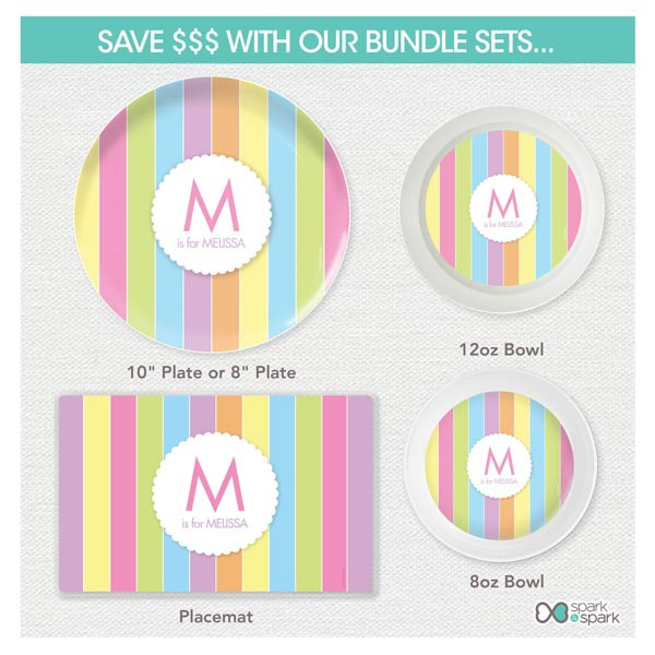 Pastels Initial Pink Kids Placemat