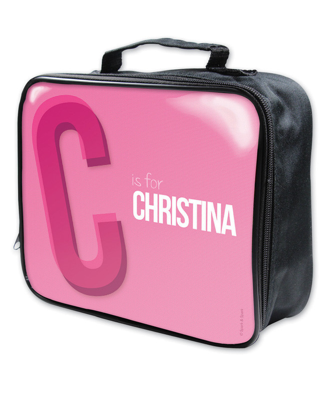 Double Initial Pink Soft Lunch Bag