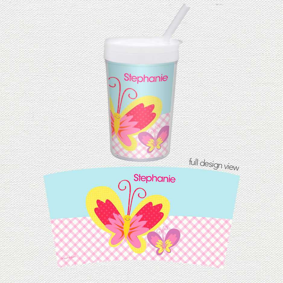 Smiley Butterfly Toddler Cup