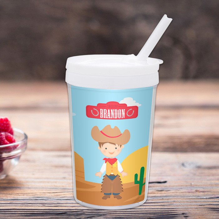 Brunette Cowboy Toddler Cup for Boys