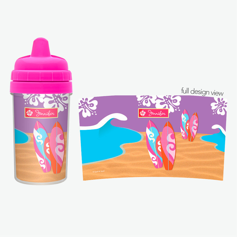 Surfing the Waves Customized No Spill Sippy Cup