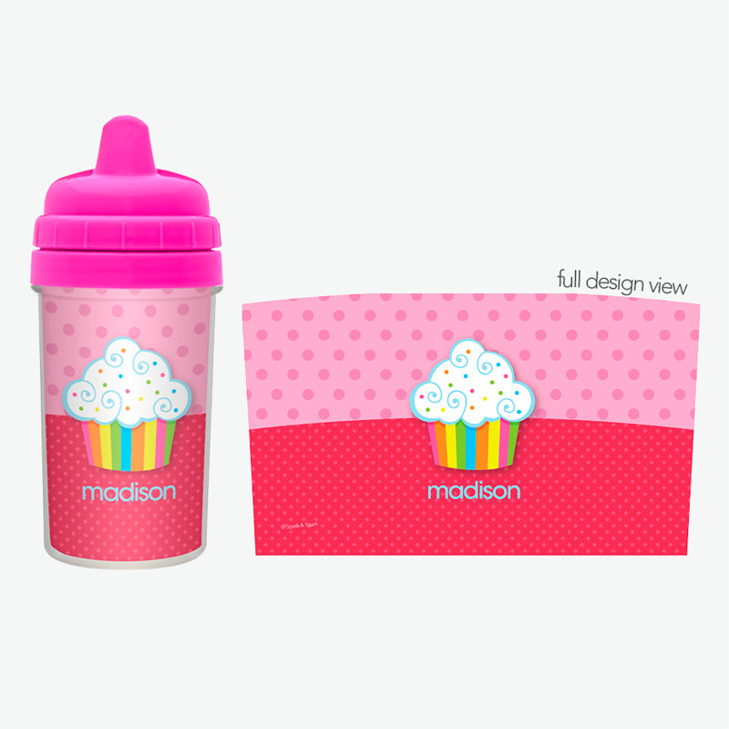 Rainbow Cupcake Sippy Cup for Milk