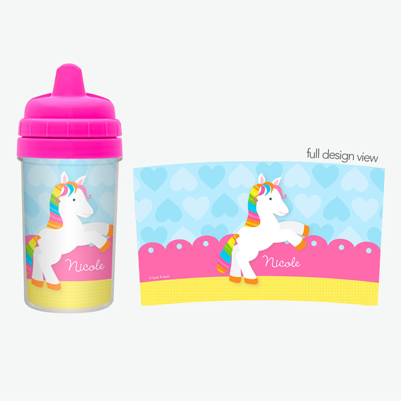 Cute Rainbow Pony Sippy Cup for 1 year old
