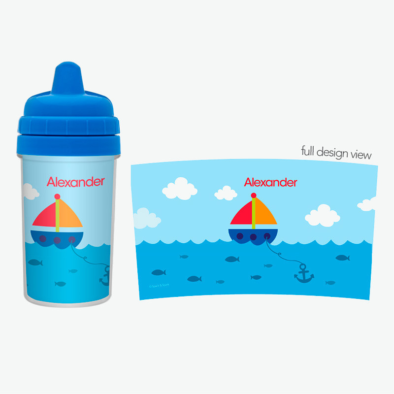 Sailing Personalized Toddler Sippy Cups