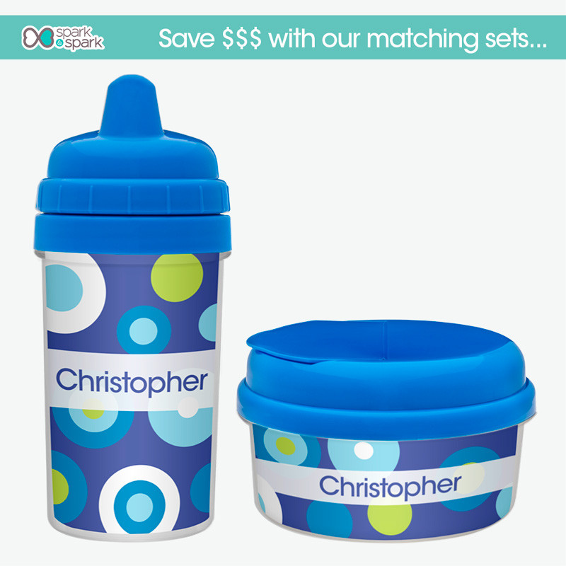 Blue Circles and Circles Sippy Cup