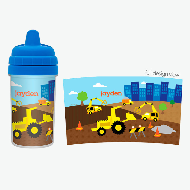Fun Boys Sippy Cups with Construction Trucks