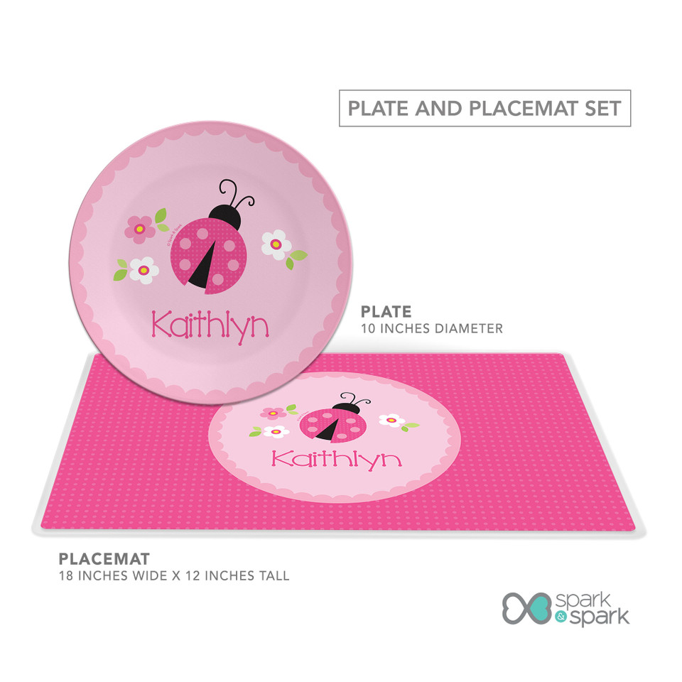 Sweet Pink Lady Bug Kids Plate