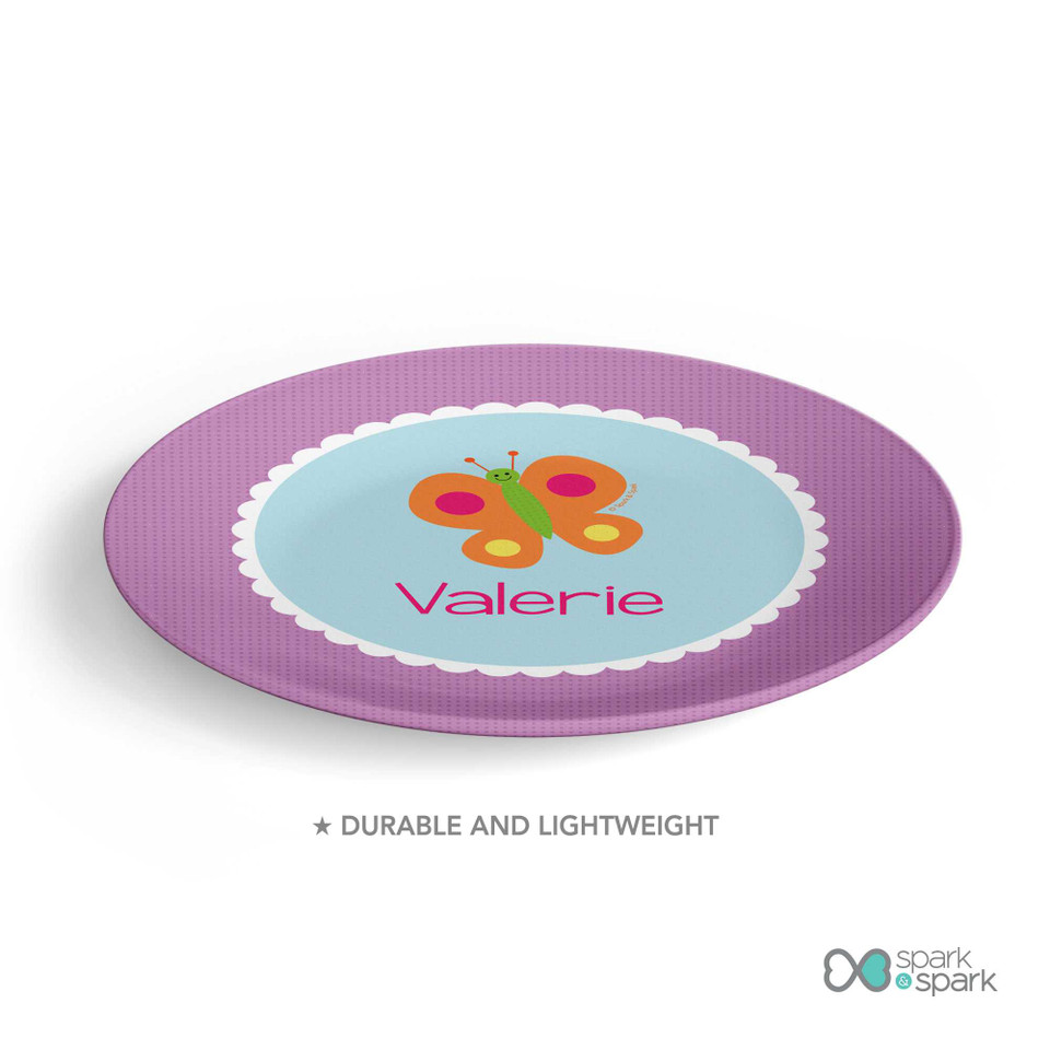 Sweet Butterfly Custom Plate for Girls
