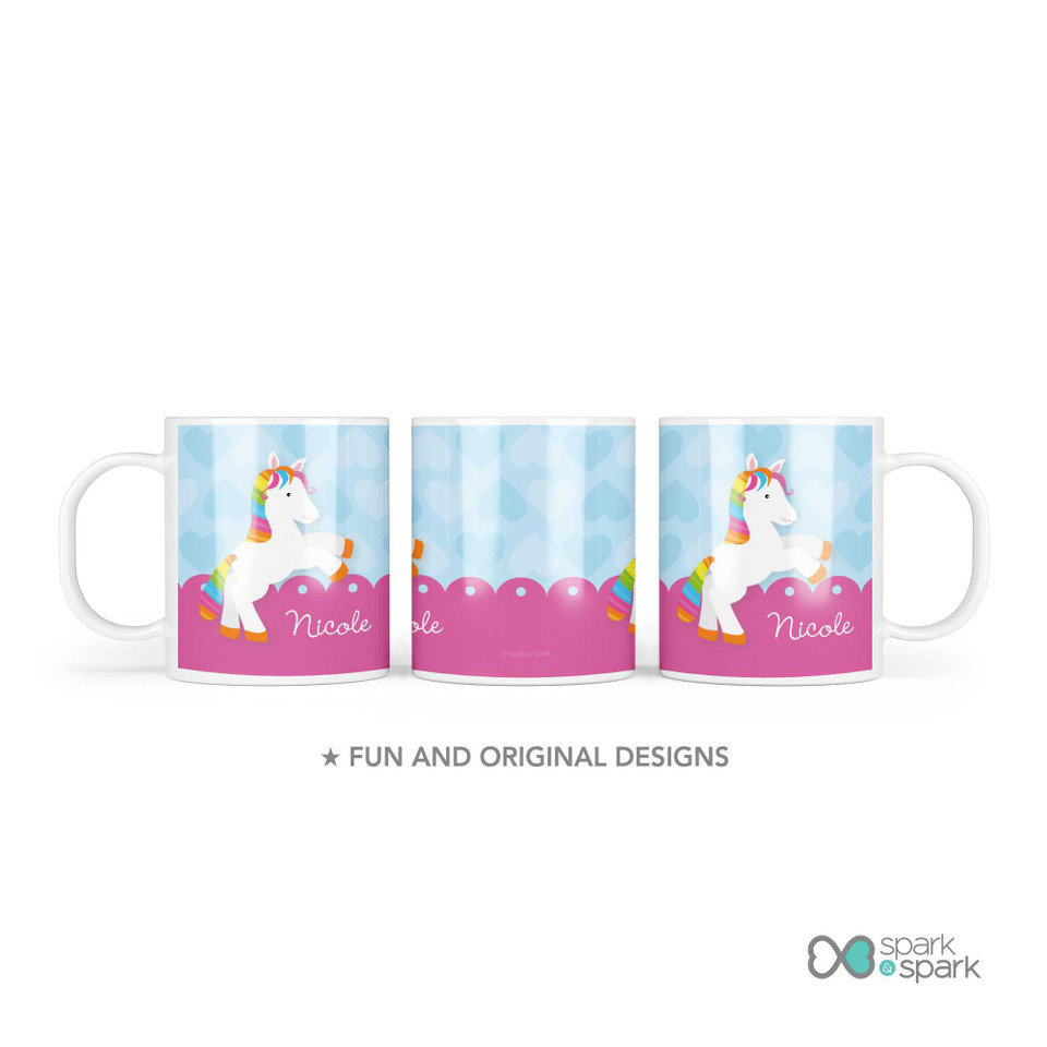 Cute Rainbow Pony Personalized Girls Plate