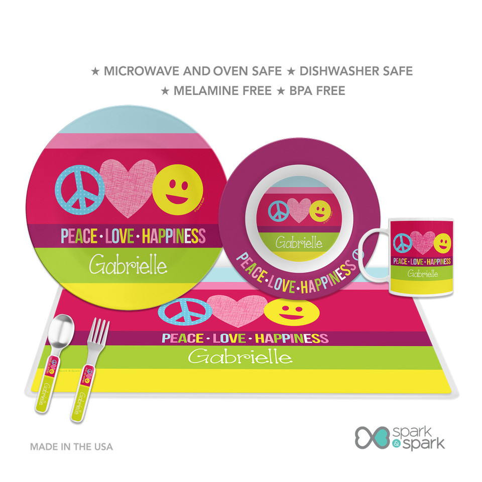Peace & Love Signs Kids Plates