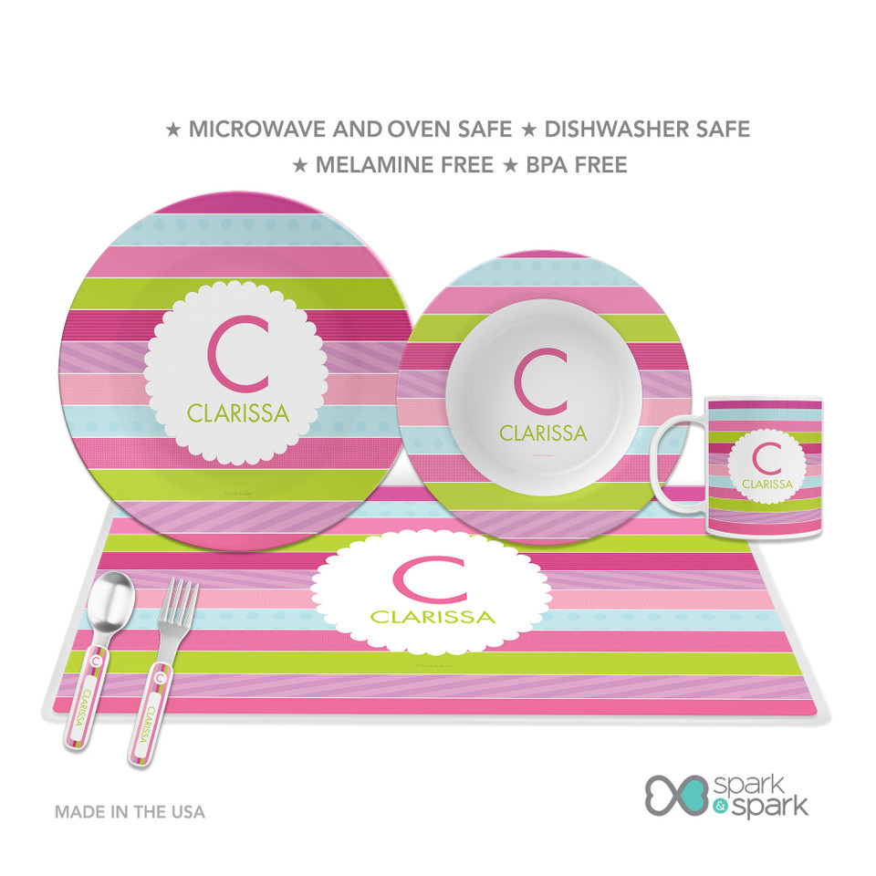 Pastel Stripes Kids Plates