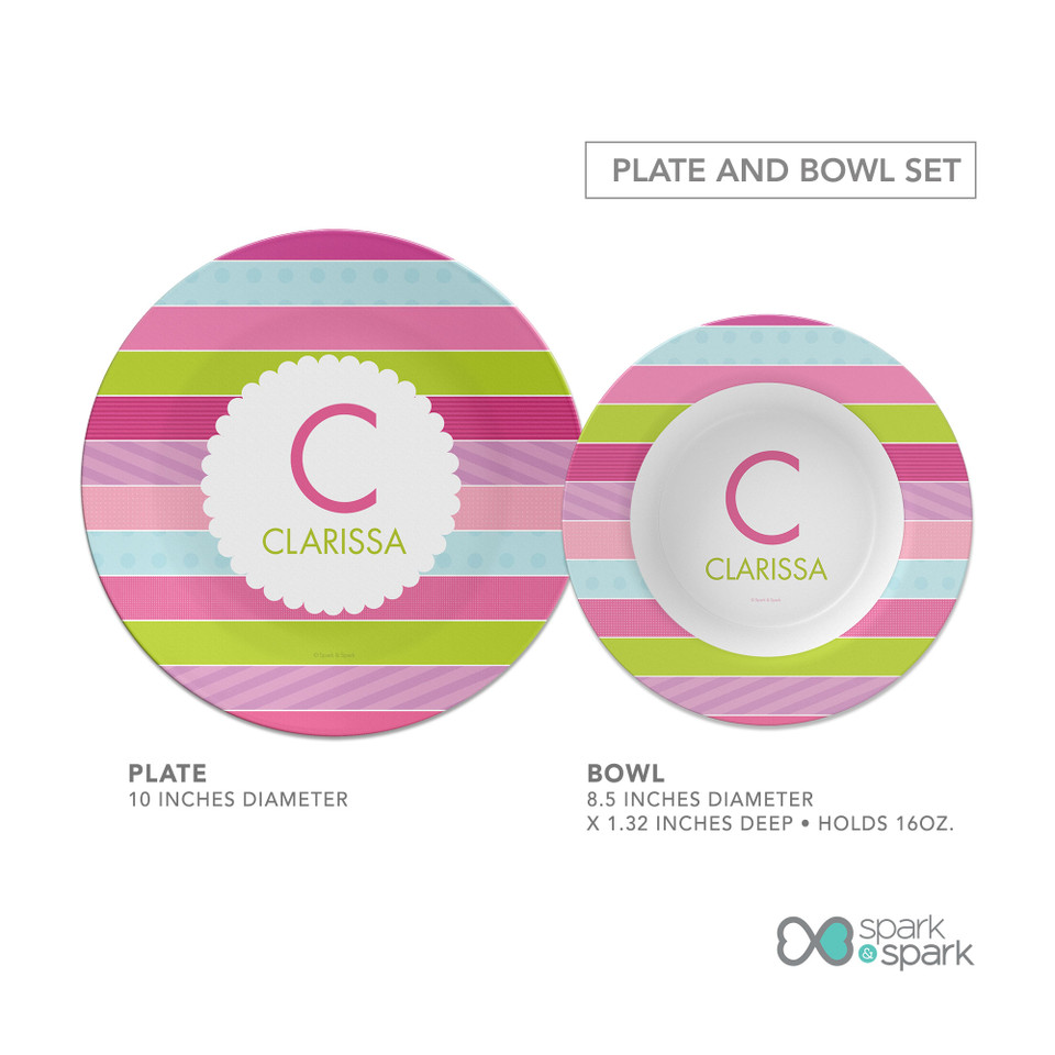 Pastel Stripes Kids Plates