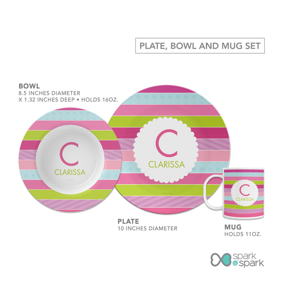 Pastel Stripes Kids Plates