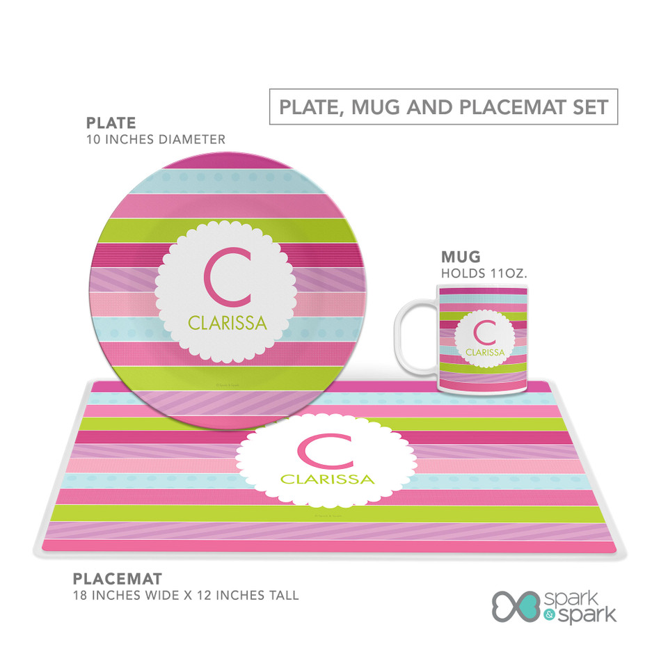 Pastel Stripes Kids Plates