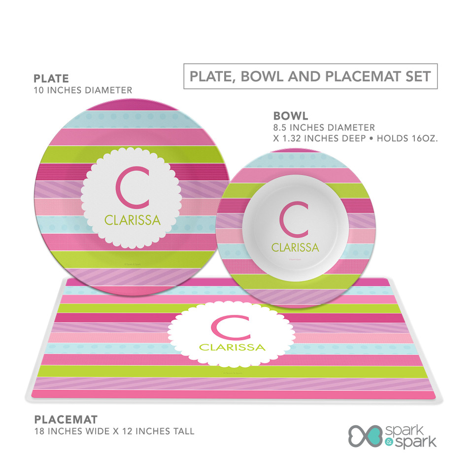 Pastel Stripes Kids Plates