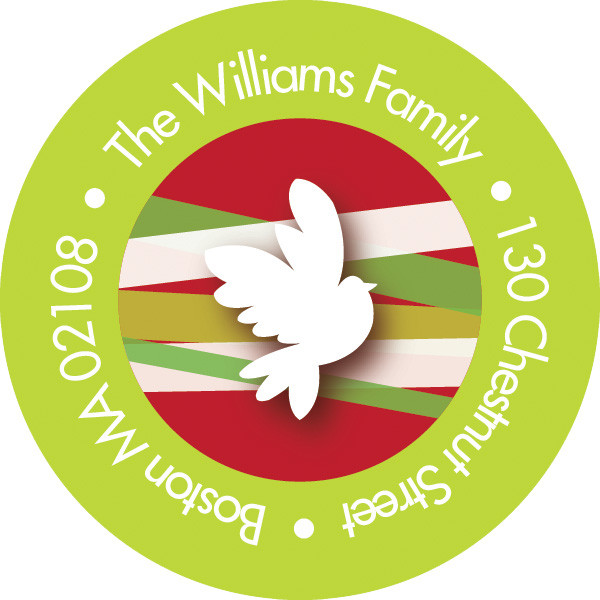 Wreath Of Peace Red Christmas Address Labels