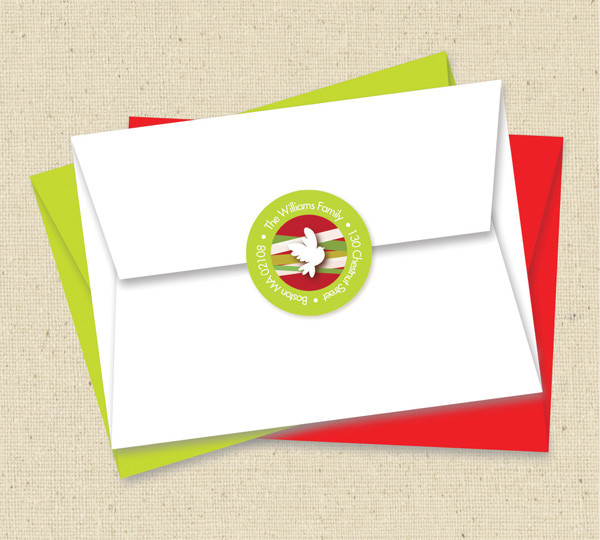 Wreath Of Peace Red Christmas Address Labels