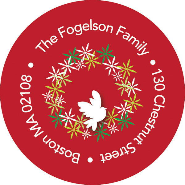 Wreath Of Peace Christmas Address Labels
