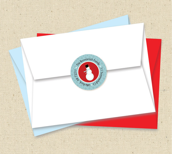 Cute Snowman Christmas Address Labels