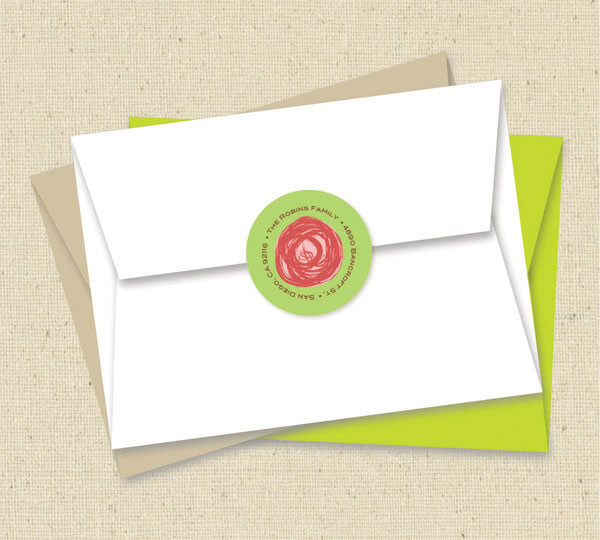 Modern Circles Pink Christmas Address Labels